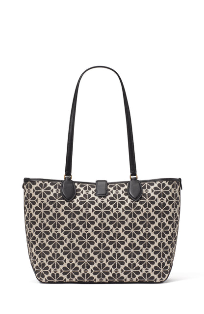KI456-Spade Flower Jacquard Medium Open Tote-SAS