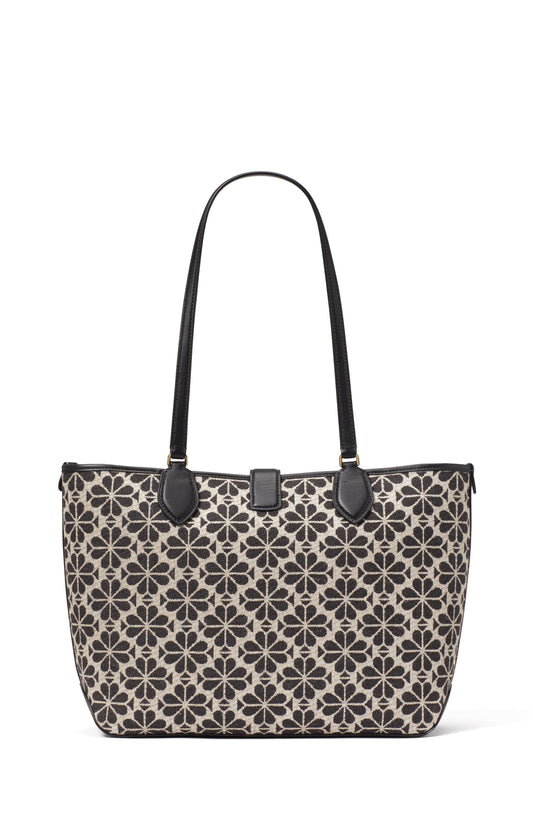 KI456-Spade Flower Jacquard Medium Open Tote-SAS