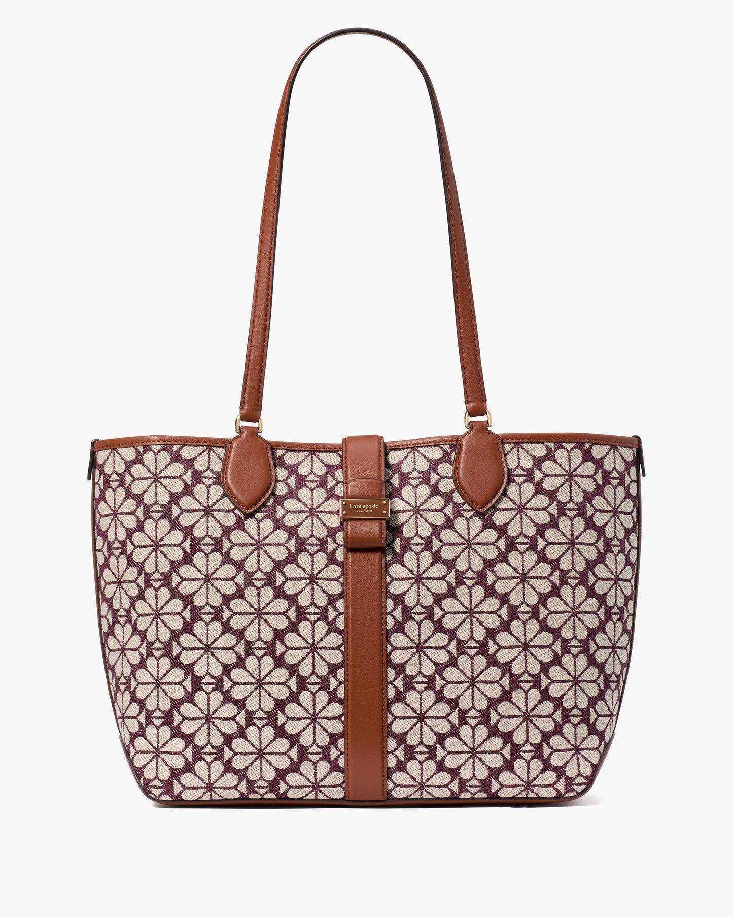 KI456-Spade Flower Jacquard Medium Open Tote-SAS