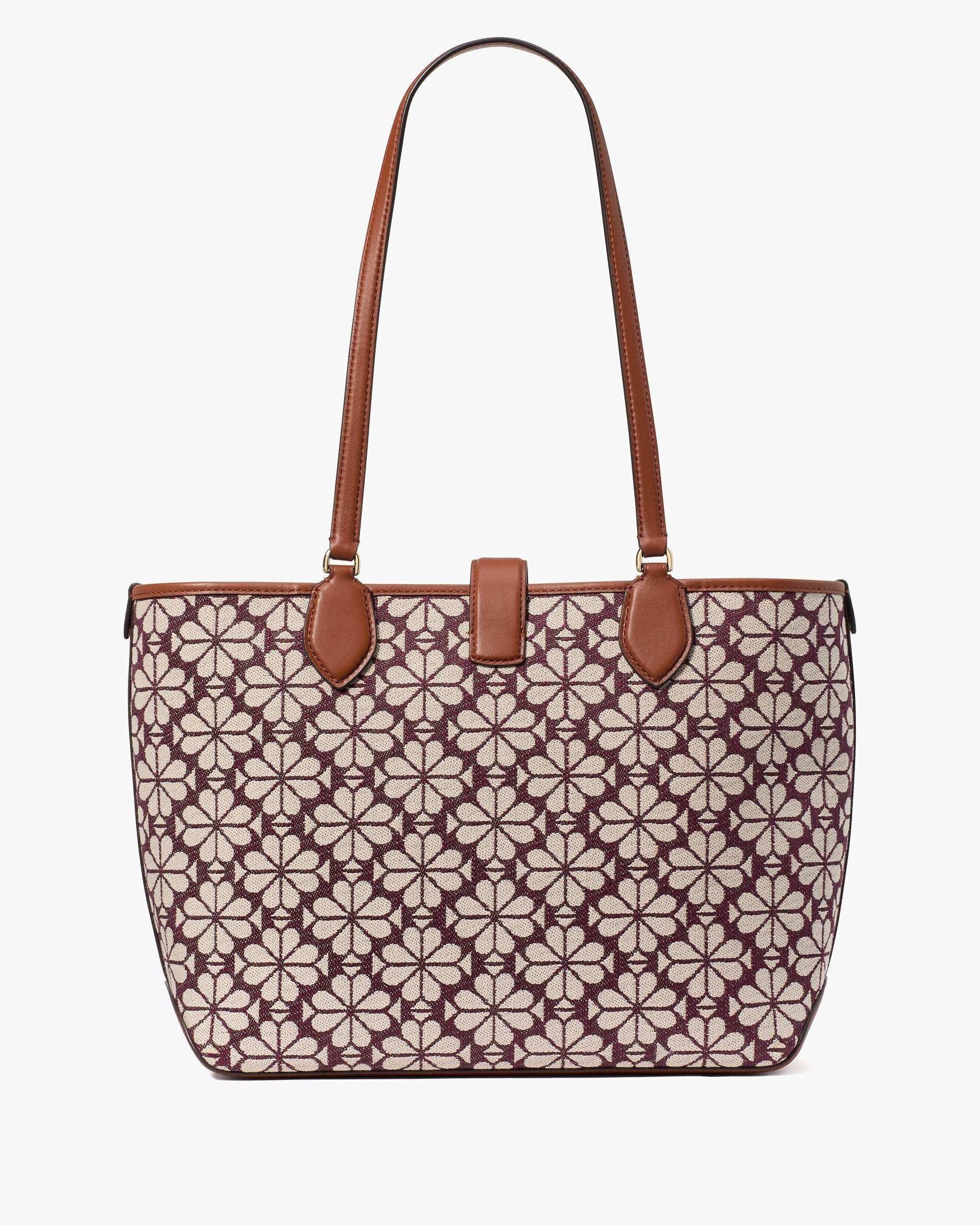 KI456-Spade Flower Jacquard Medium Open Tote-SAS