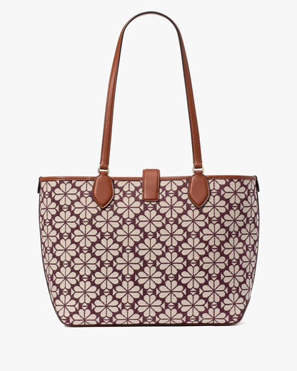 KI456-Spade Flower Jacquard Medium Open Tote-SAS