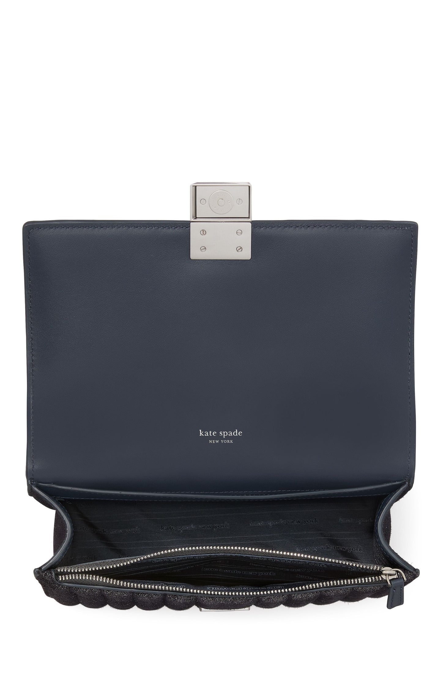 Deco Quilted Glitter Suede Chain Shoulder Bag