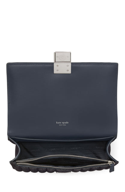 Deco Quilted Glitter Suede Chain Shoulder Bag
