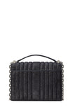 Deco Quilted Glitter Suede Chain Shoulder Bag
