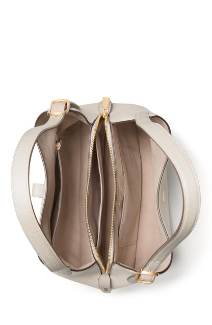 Deco Colorblocked Pebbled Leather Large Shoulder Bag