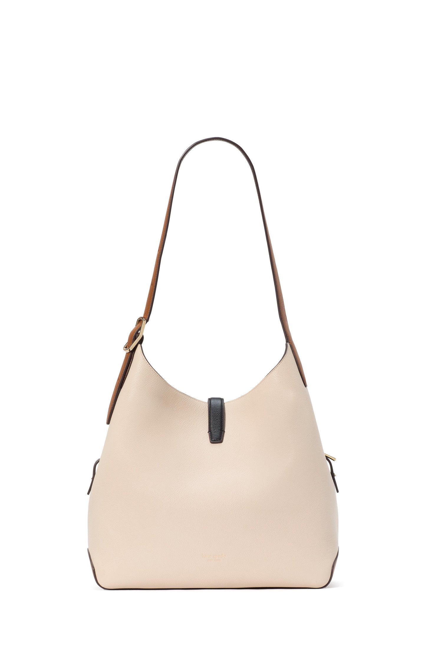 Deco Colorblocked Pebbled Leather Large Shoulder Bag