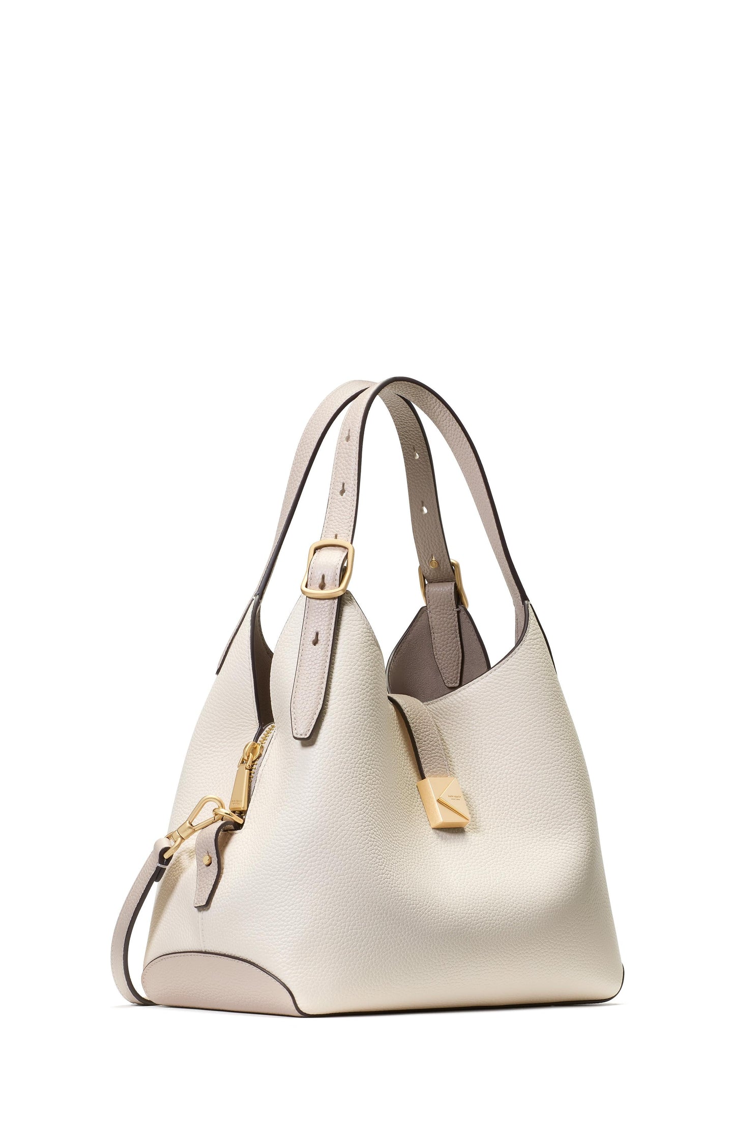 Deco Colorblocked Pebbled Leather Crossbody Tote
