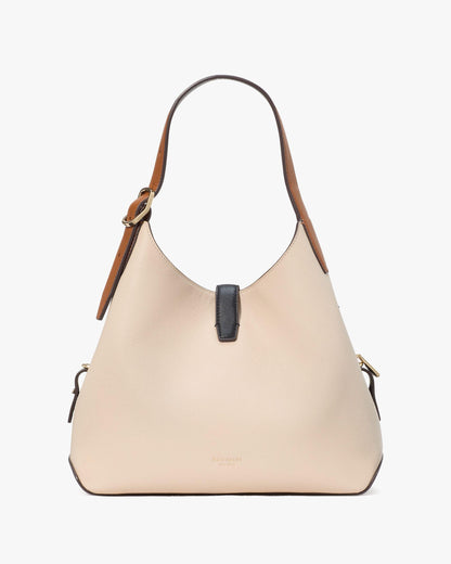 Deco Colorblocked Pebbled Leather Crossbody Tote