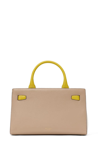 ki552-Deco Colorblocked Medium Satchel-Tigers Eye Multi