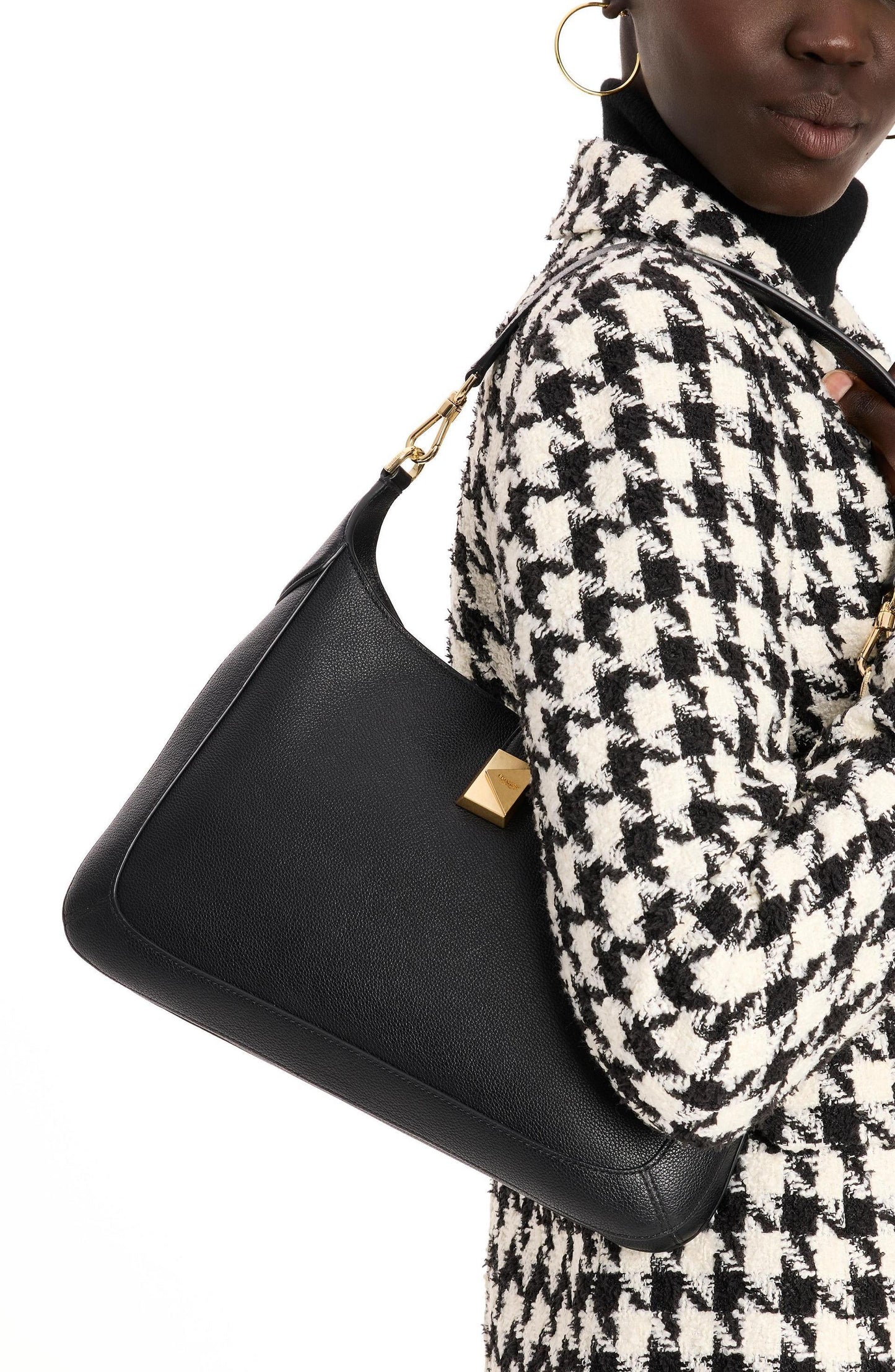 Deco Pebbled Leather Hobo