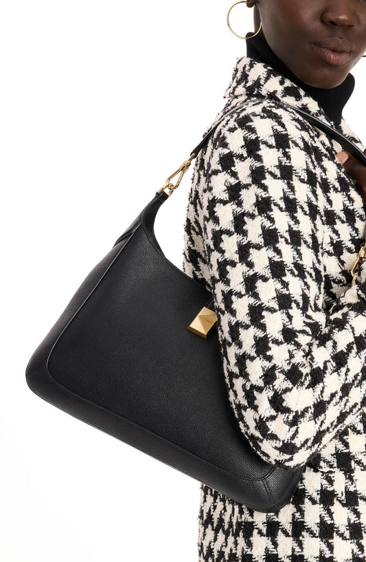 Deco Pebbled Leather Hobo