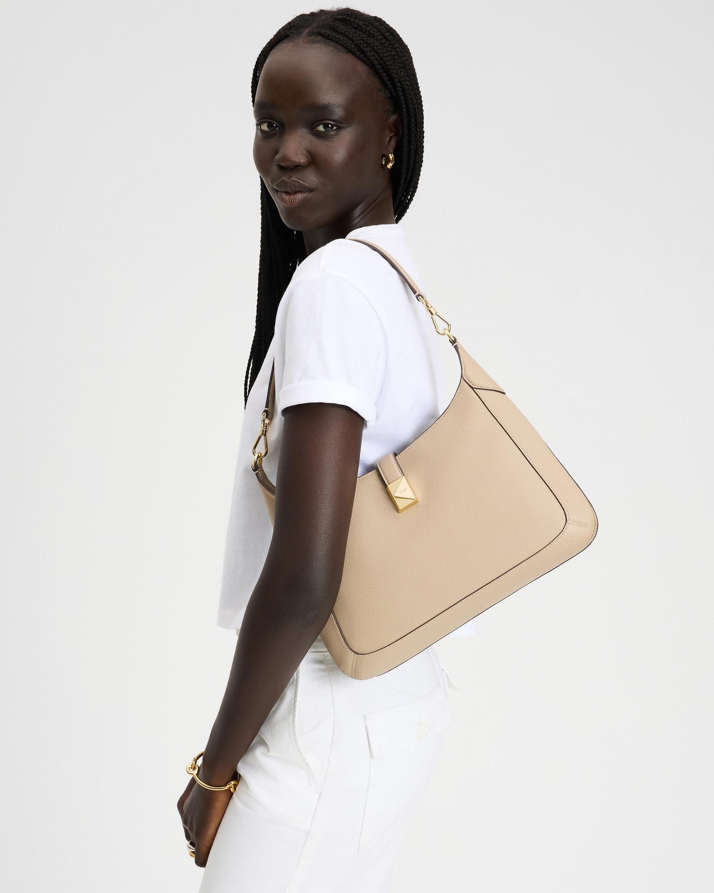 Deco Pebbled Leather Hobo