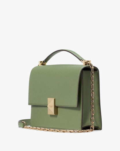 Deco Pebbled Leather Chain Shoulder