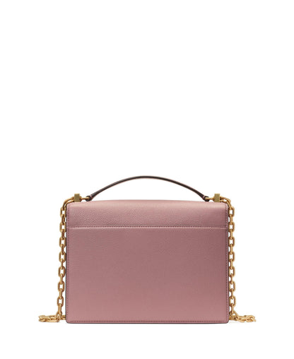 Deco Pebbled Leather Chain Shoulder