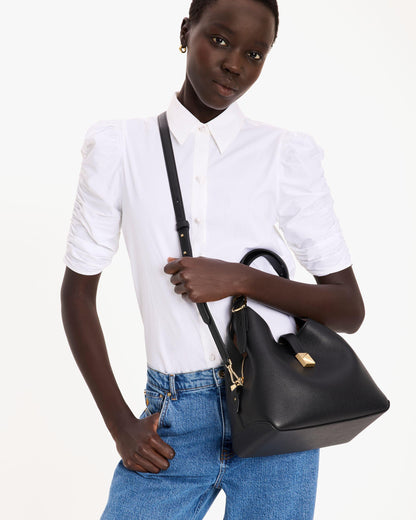 KI557-Deco Crossbody Tote-Black