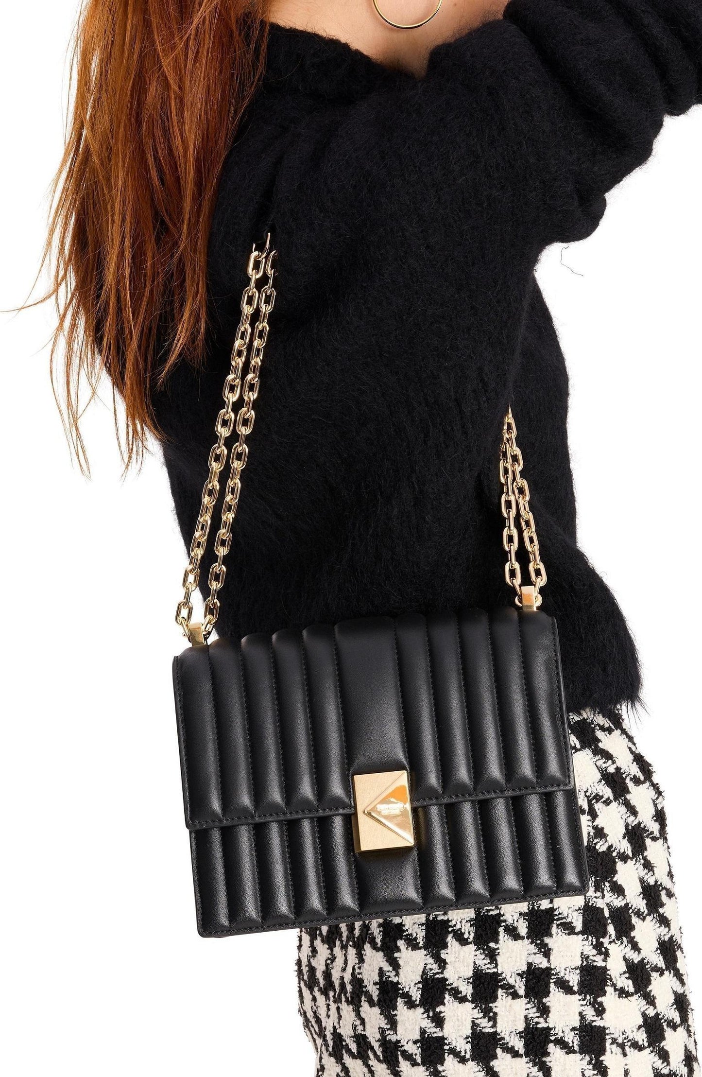 Deco Quilted Leather Chain Shoulder