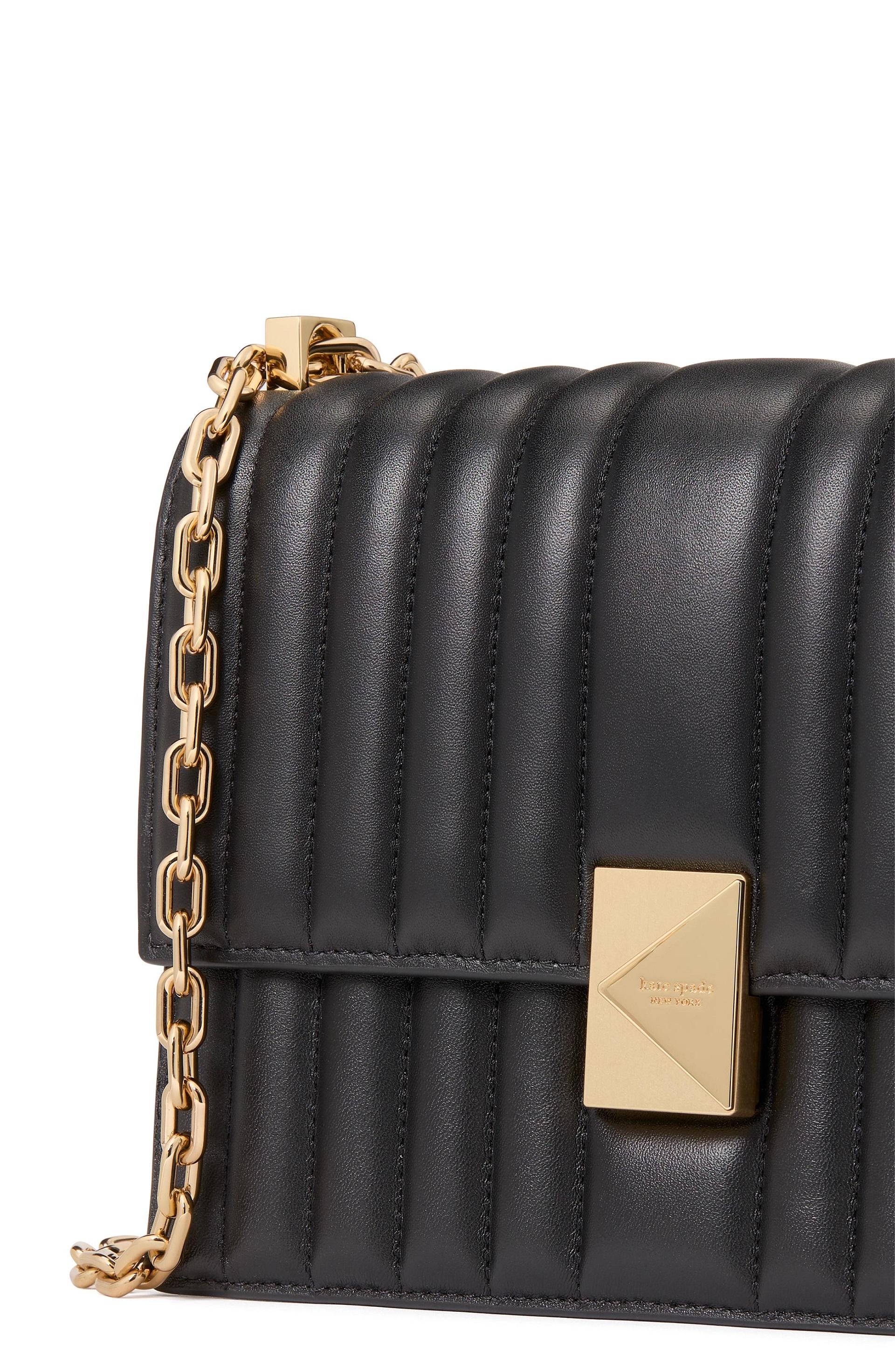 KI561-Deco Quilted Chain Shoulder Bag-Black