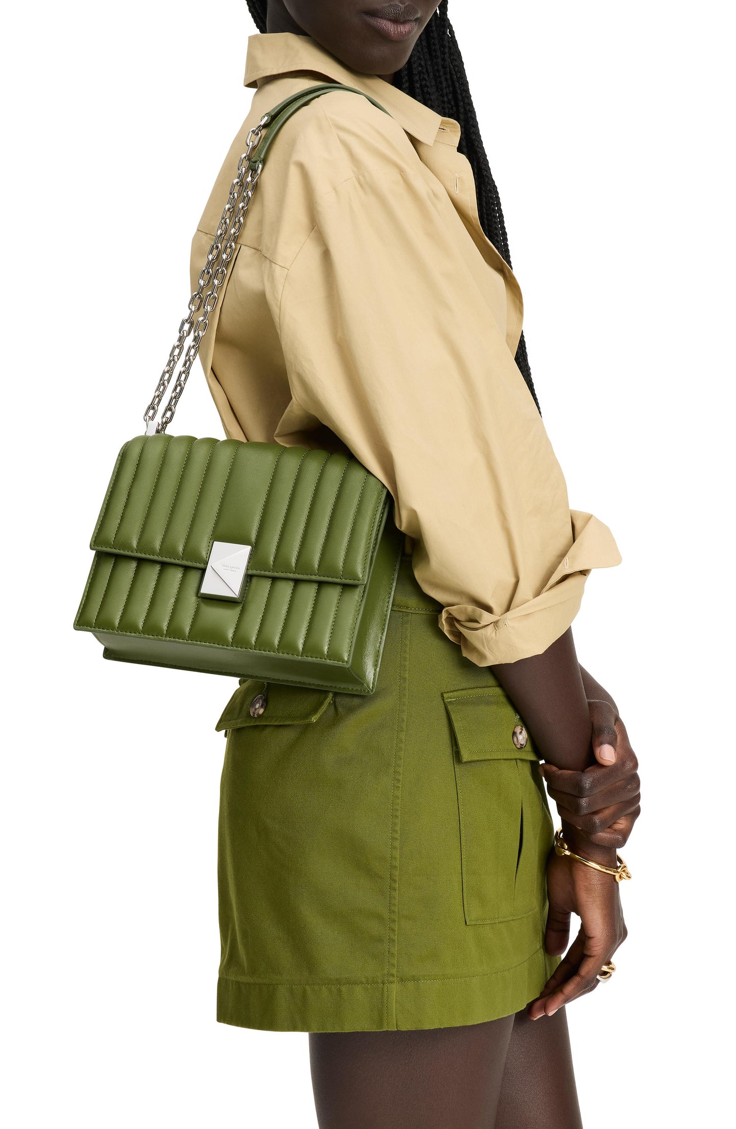 Deco Quilted Leather Chain Shoulder
