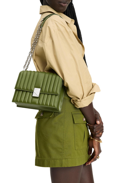 Deco Quilted Leather Chain Shoulder
