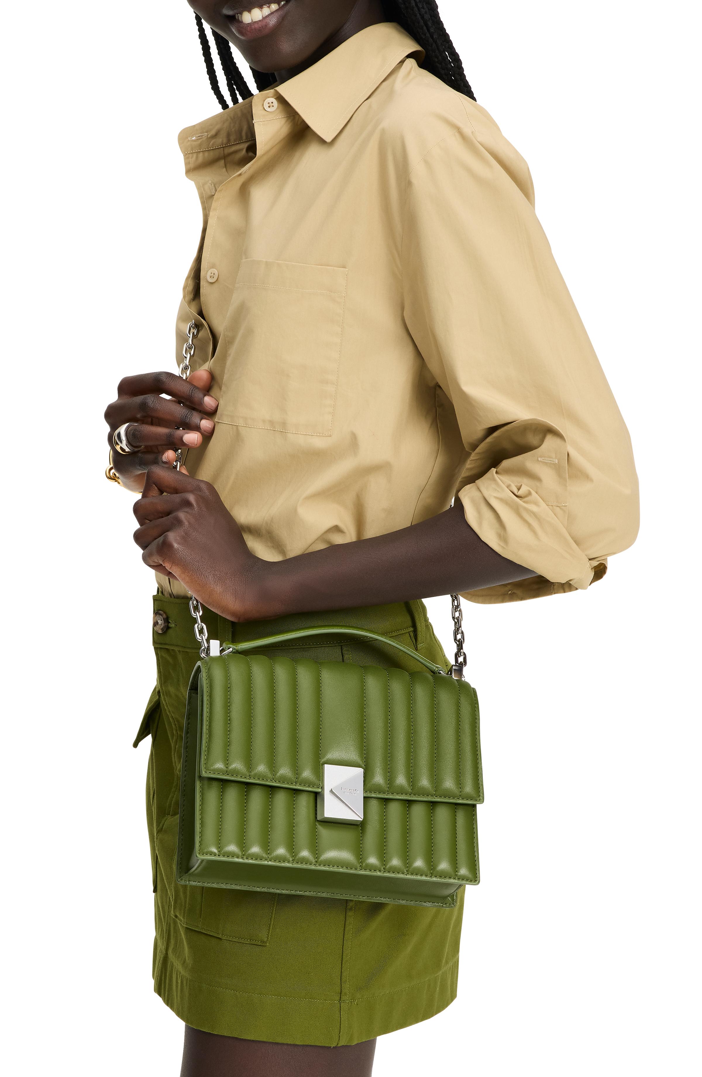 KI561-Deco Quilted Chain Shoulder Bag-Jungle Vine