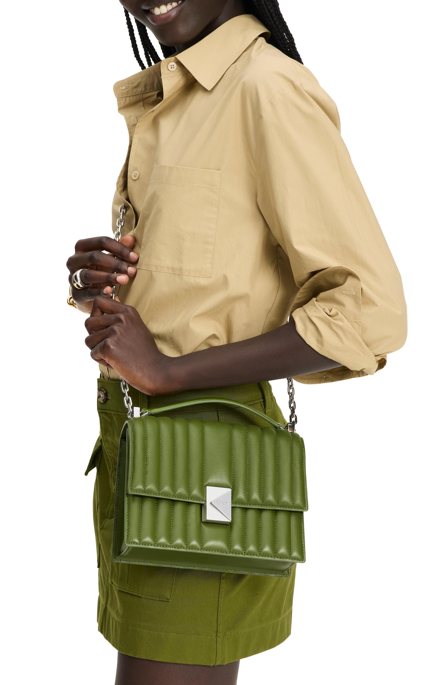 Deco Quilted Leather Chain Shoulder