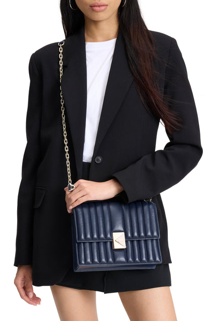 Deco Quilted Leather Chain Shoulder