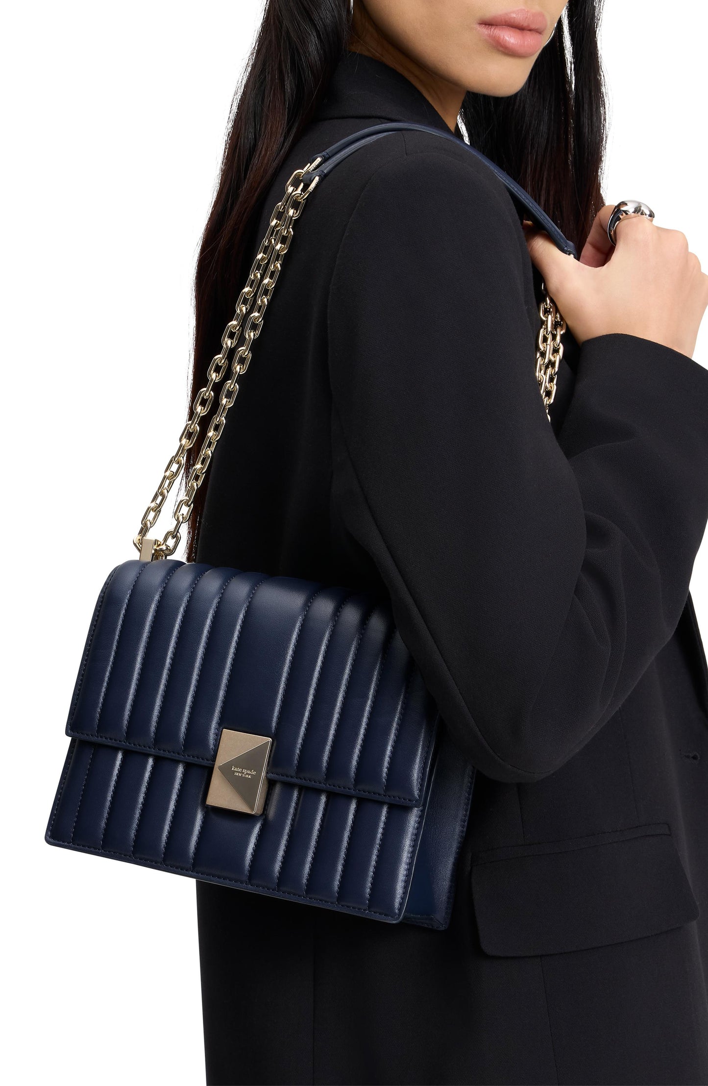 Deco Quilted Leather Chain Shoulder