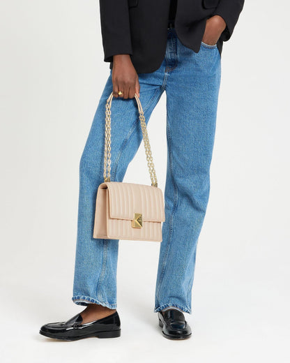 Deco Quilted Leather Chain Shoulder