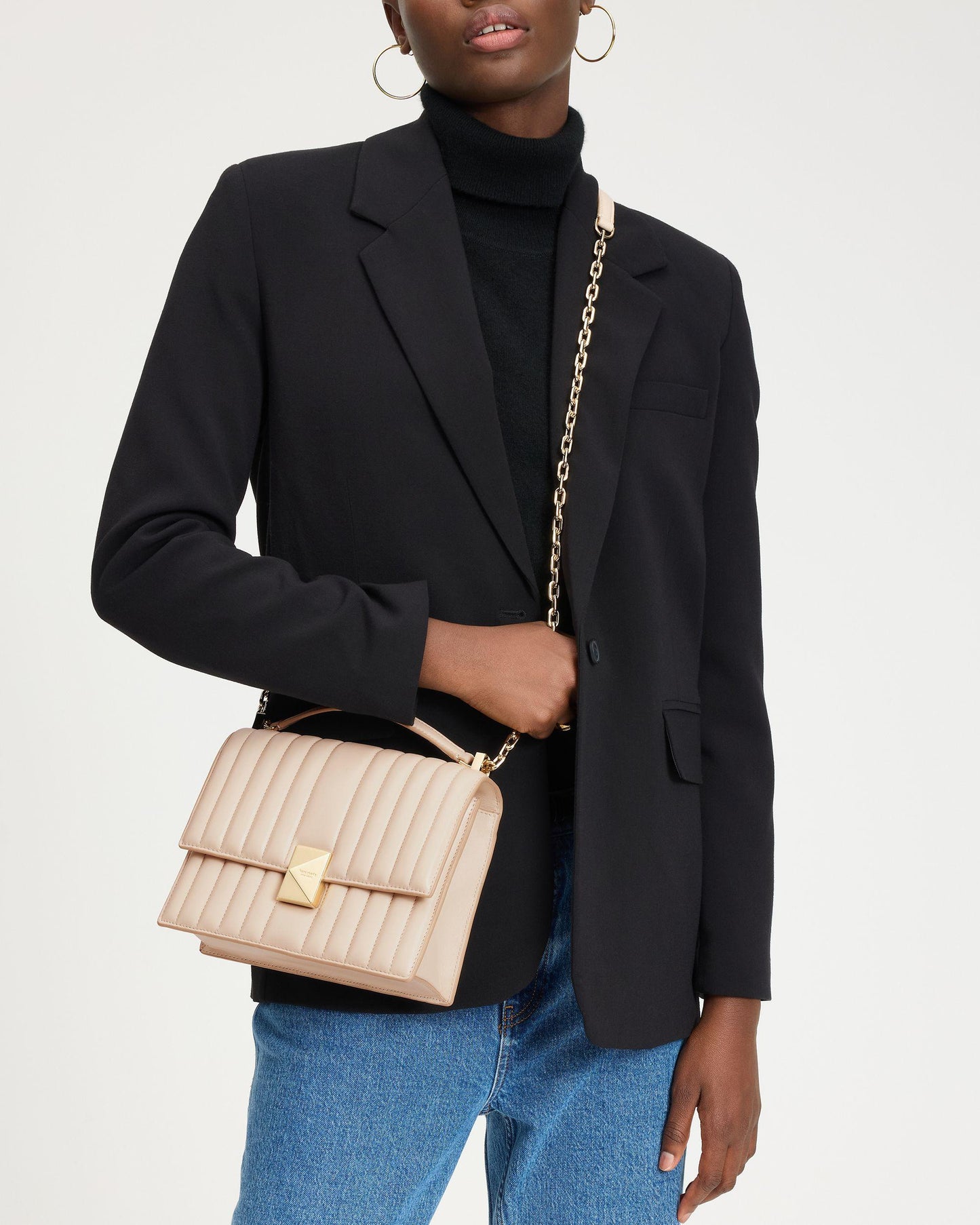 Deco Quilted Leather Chain Shoulder