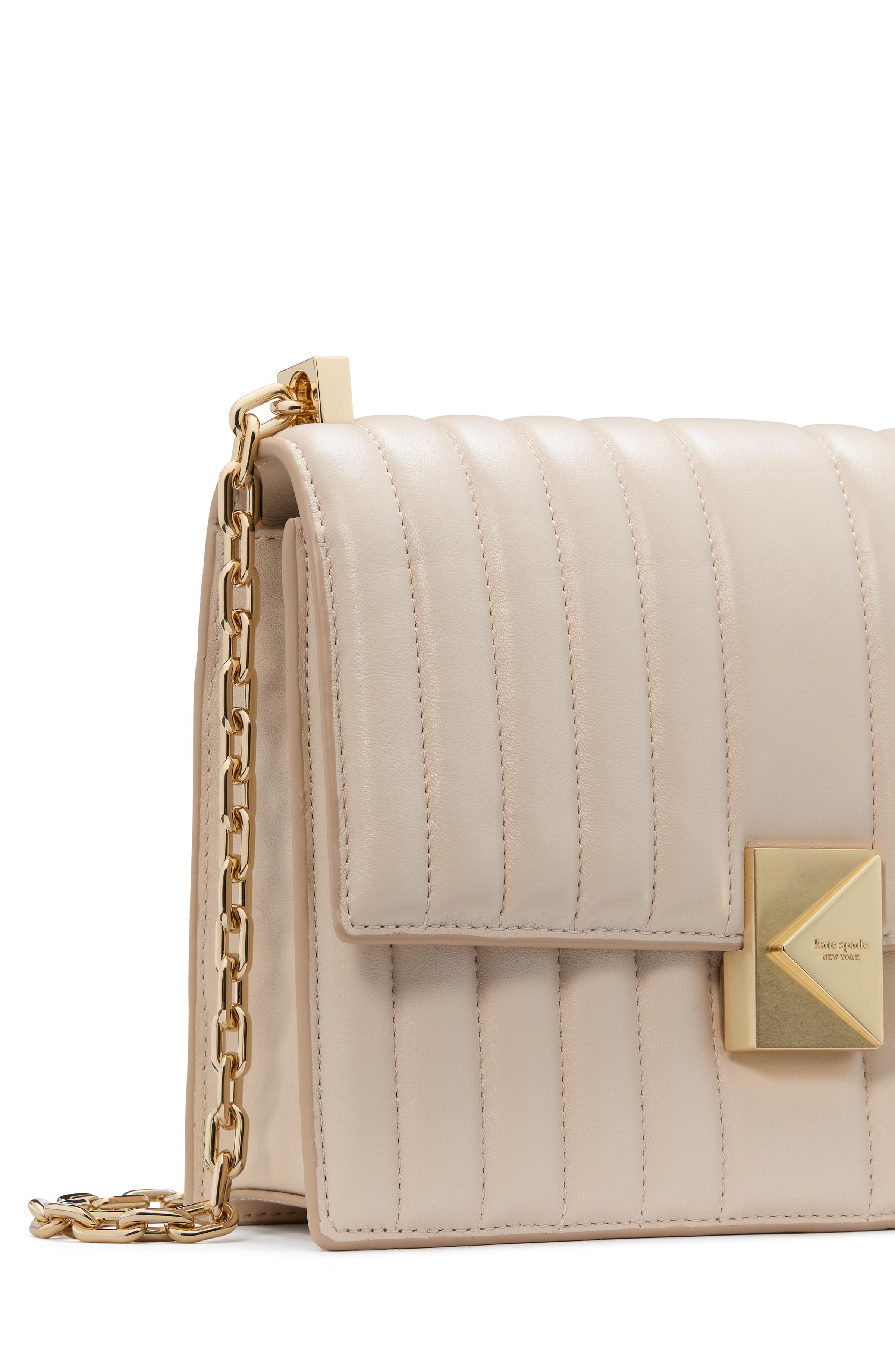 KI561-Deco Quilted Chain Shoulder Bag-Milk Glass