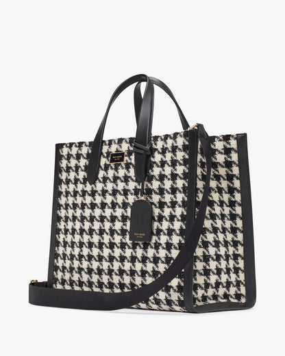 Manhattan Houndstooth Tweed Large Tote