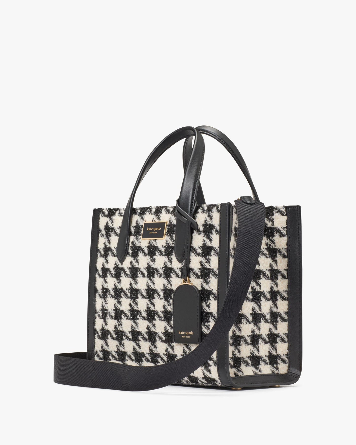 Manhattan Houndstooth Tweed Small Tote