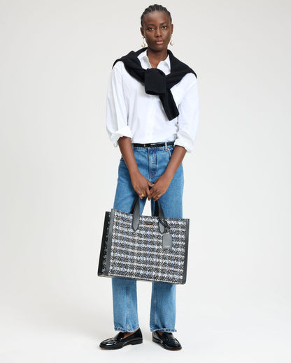 Manhattan Plaid Tweed Large Tote