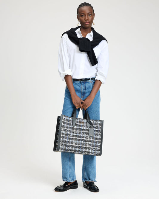 Manhattan Plaid Tweed Large Tote
