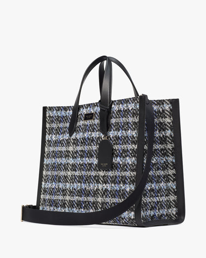 Manhattan Plaid Tweed Large Tote