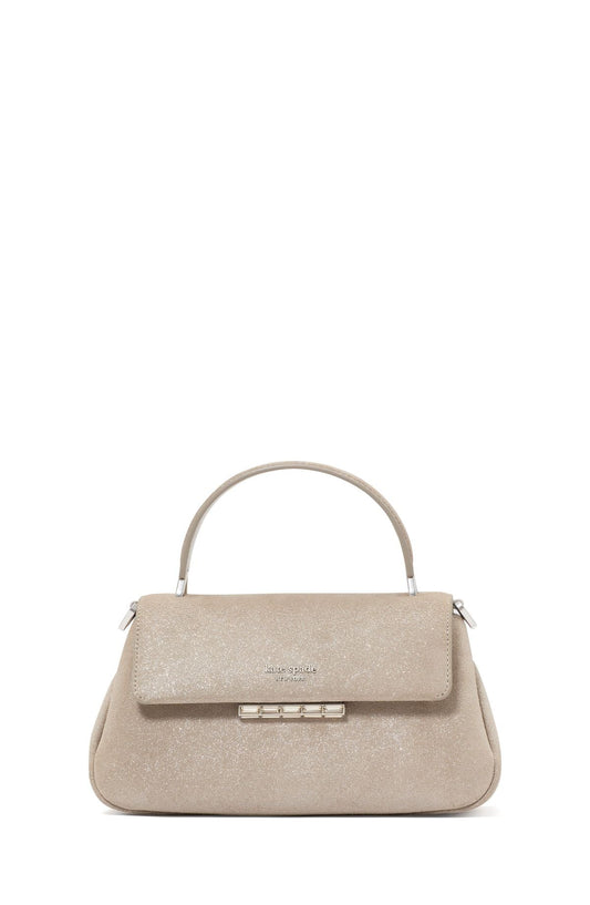 Grace Glitter Suede Small Top-Handle Bag