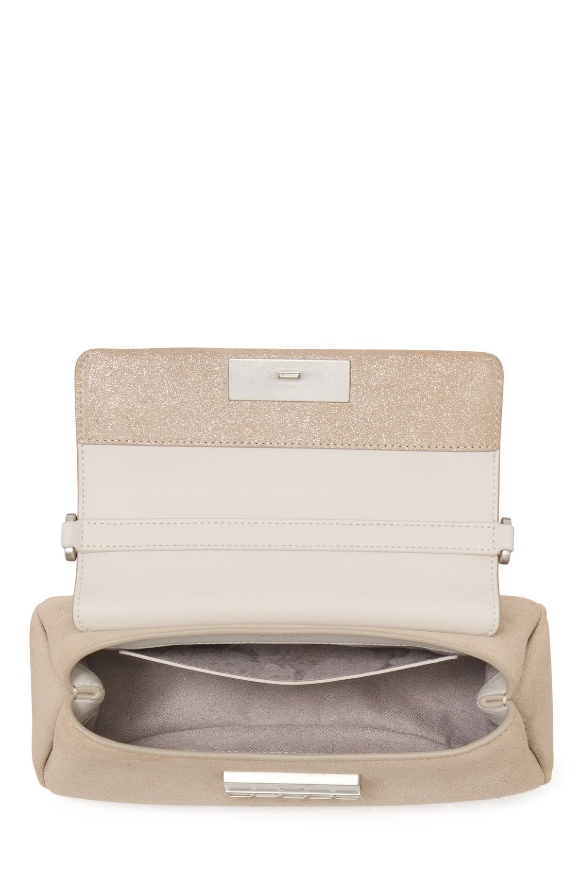 Grace Glitter Suede Small Top-Handle Bag
