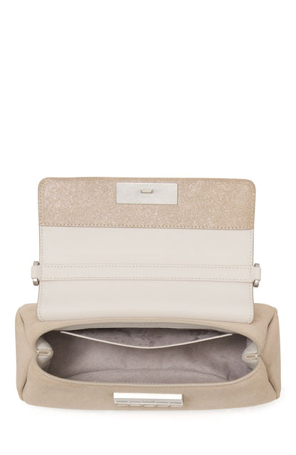 Grace Glitter Suede Small Top-Handle Bag