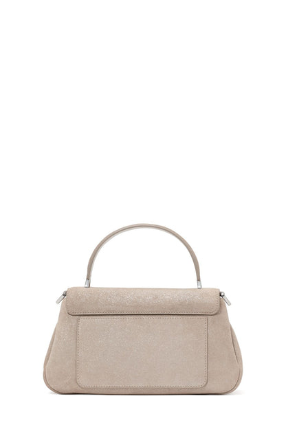 Grace Glitter Suede Small Top-Handle Bag