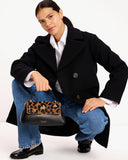Grace Leopard Suede Small Top Handle Bag