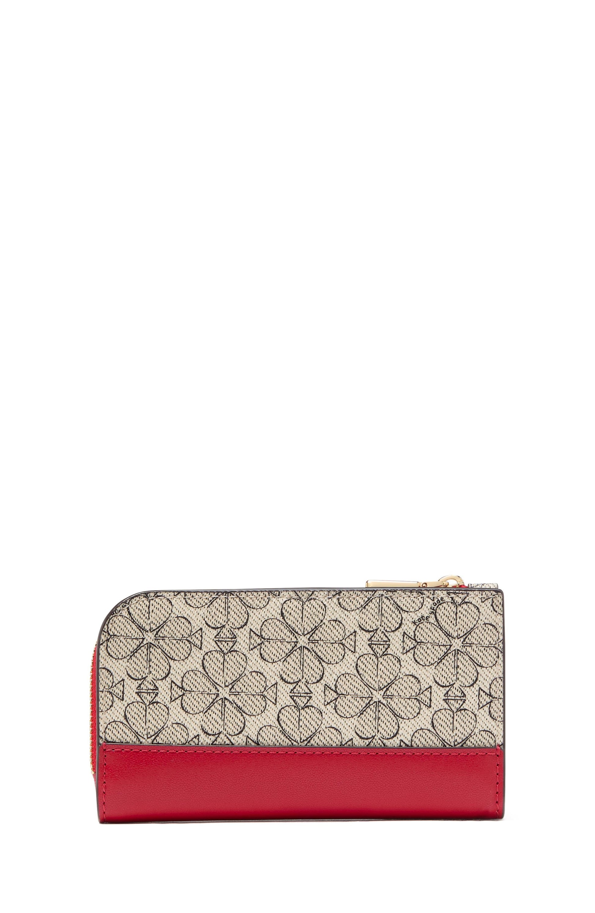 KI676-Spade Flower Small Slim Bifold Wallet-Cherry Rouge Multi