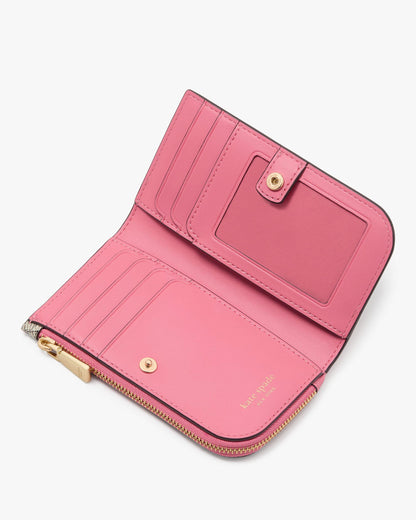 KI676-Spade Flower Small Slim Bifold Wallet-Ruby Citrus Multi