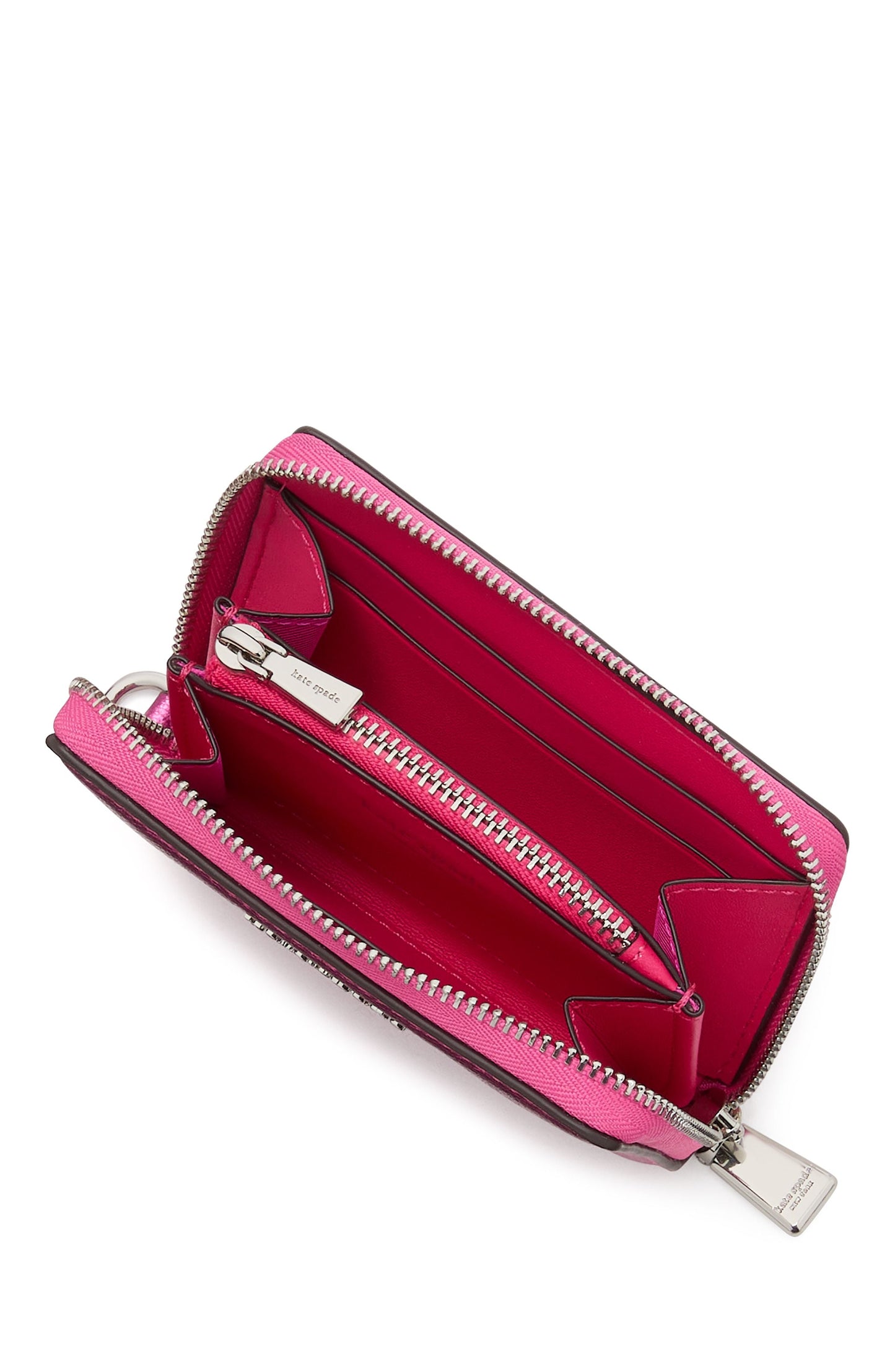 Natasha Metallic Pebbled Leather Chain Compact Wristlet