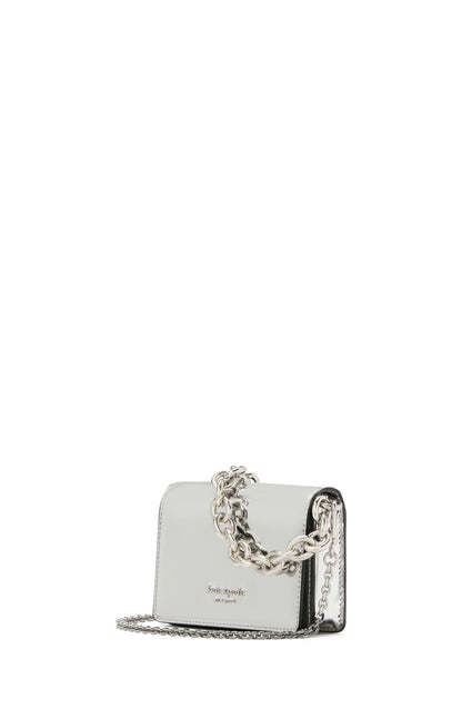 Natasha Metallic Smooth Leather Chain Card Case Crossbody