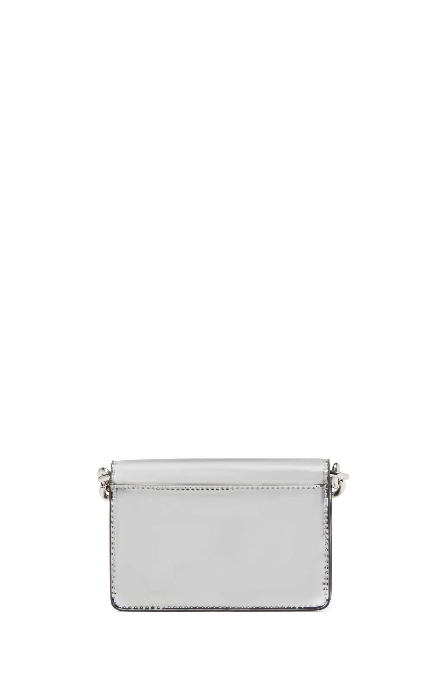 Natasha Metallic Smooth Leather Chain Card Case Crossbody