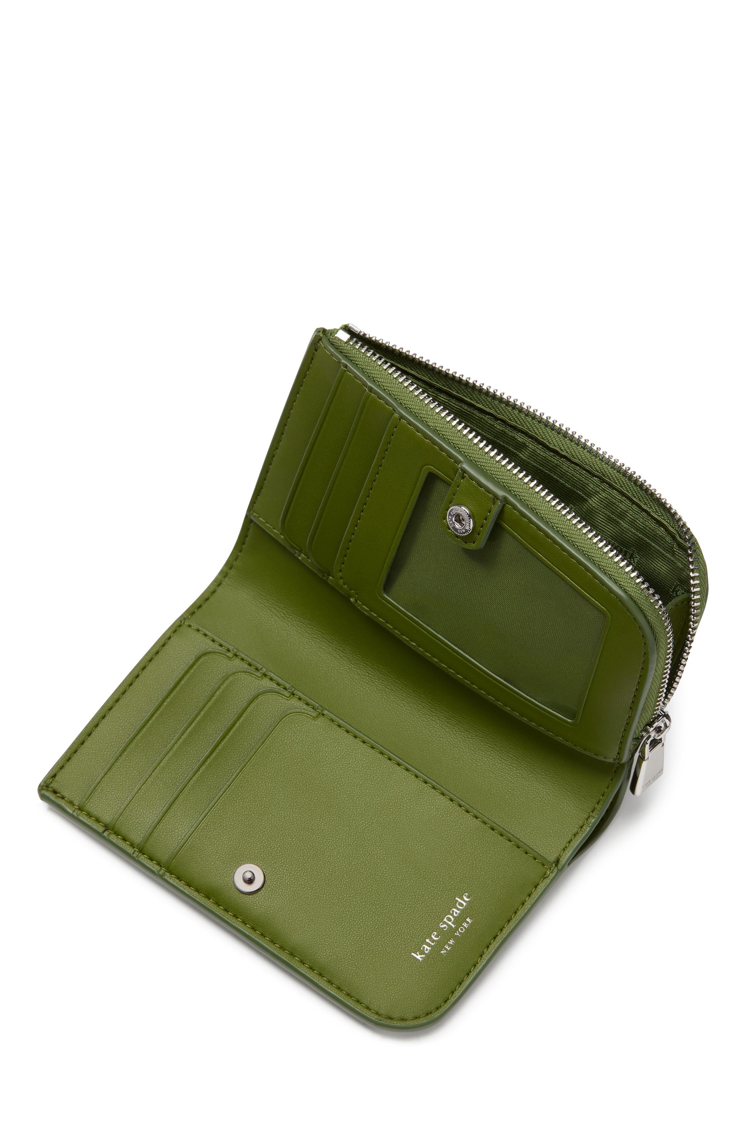 KI762-Deco Quilted Compact Wallet-Jungle Vine