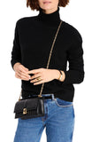 KI763-Deco Quilted Mini Flap Chain Crossbody-Black