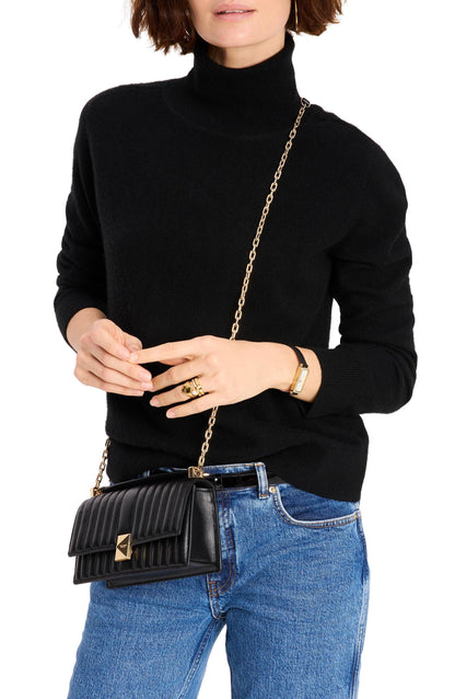 Deco Quilted Leather Mini Flap Chain Crossbody