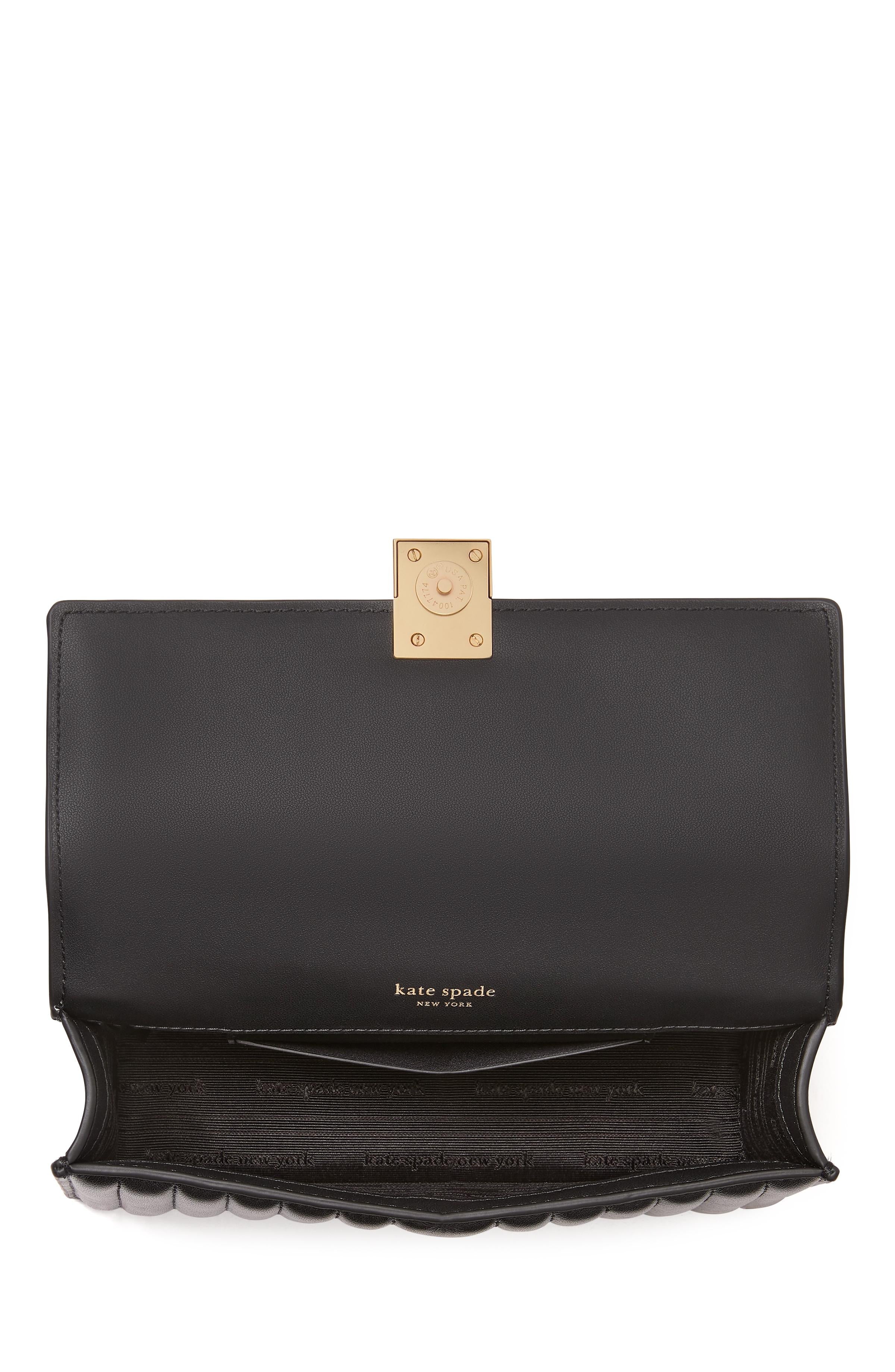 KI763-Deco Quilted Mini Flap Chain Crossbody-Black