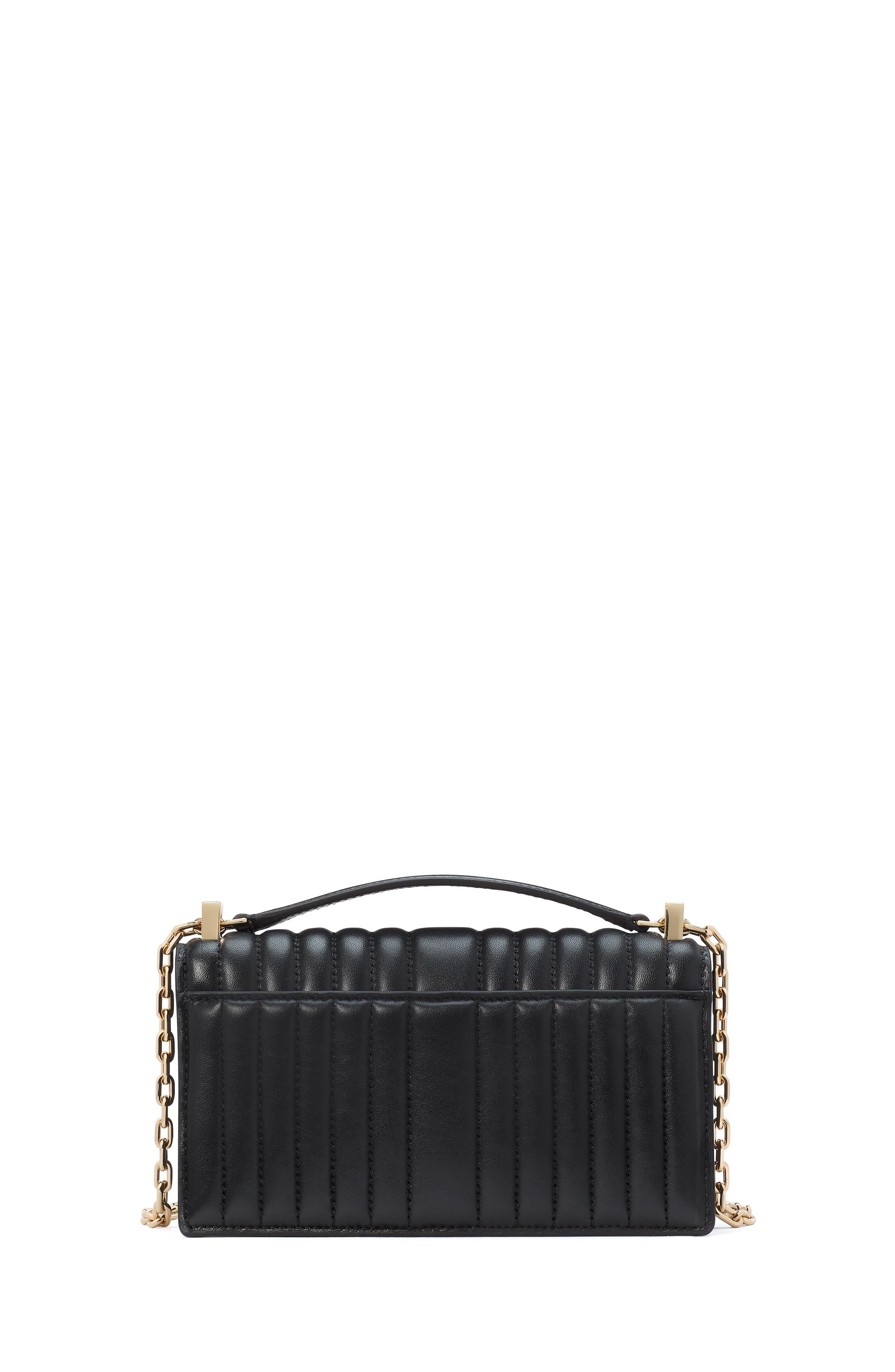 KI763-Deco Quilted Mini Flap Chain Crossbody-Black